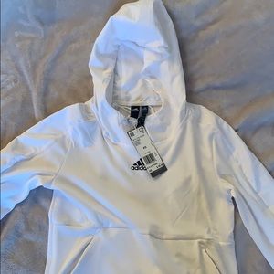 Adidas white climalite pull over